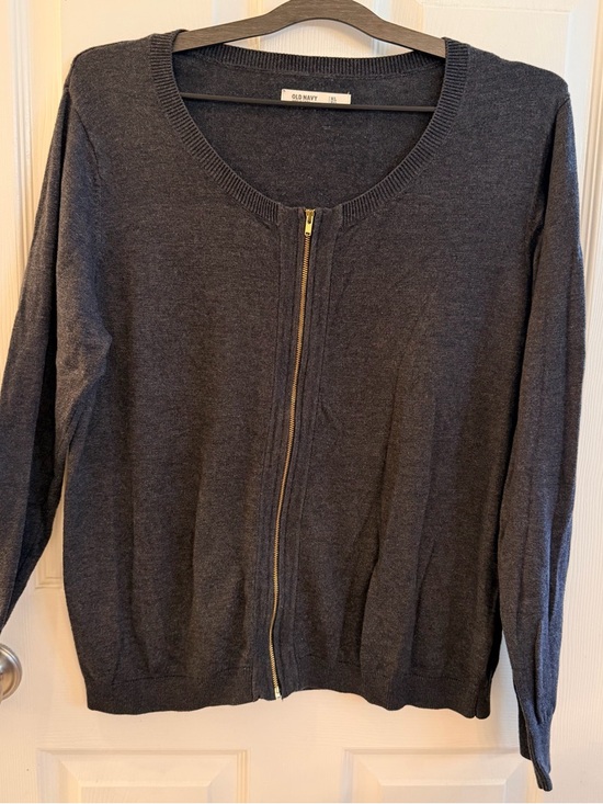 Old Navy Sweaters - Old Navy Women's Charcoal Gray Zip Cardigan